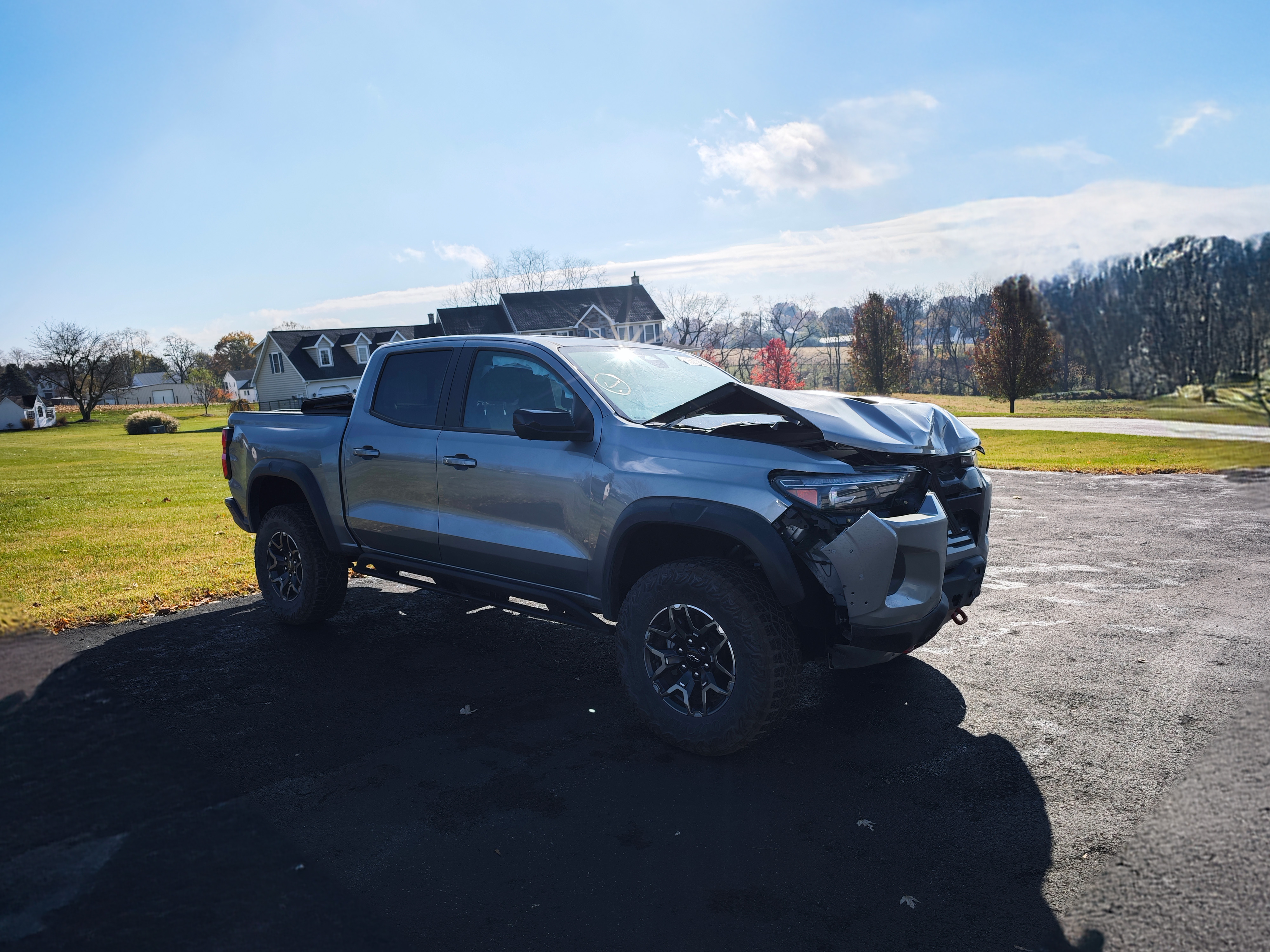 Dark grey truck after restoration