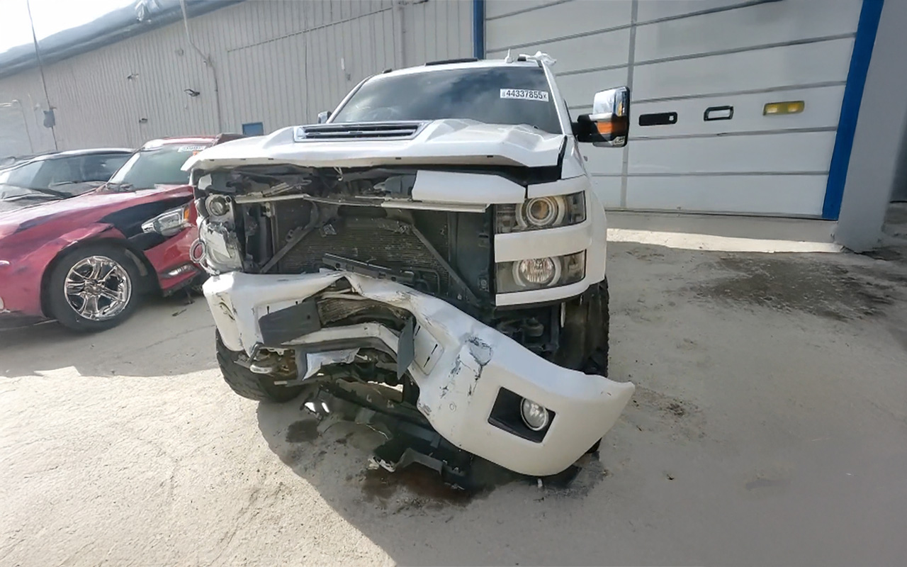 Silver truck after restoration